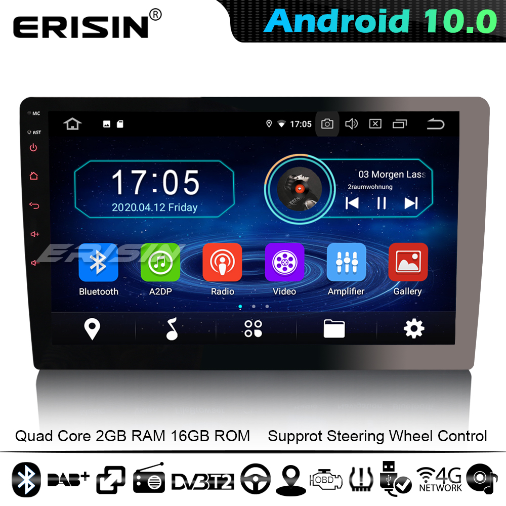 Android 10 Autoradio Bluetooth CarPlay 1 Din détachable DAB+ OBD 4G FM  Radio DSP