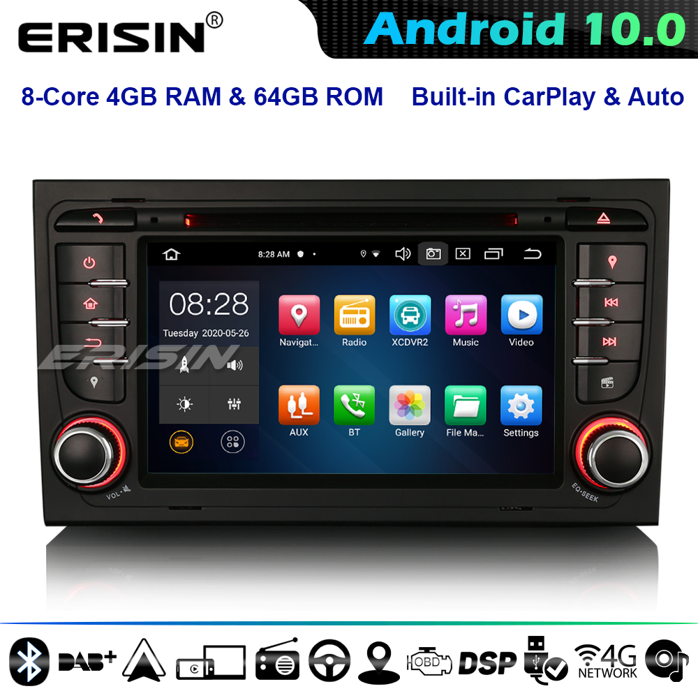 Erisin ES8178A DSP 8-Core Android  Car Stereo GPS Audi A4 S4 RS4 RNS-E  Seat Exeo DAB+ CarPlay 4G WiFi Bluetooth