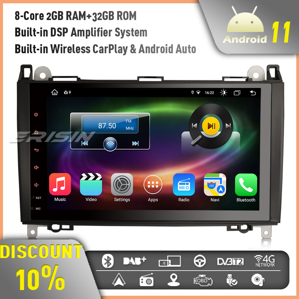 Erisin ES8692B Android 11 8-Core Car Stereo GPS SatNav Radio for